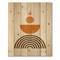 Designart - Abstract Rainbow Sun and Moon In Earth Tones V - Modern Print on Natural Pine Wood